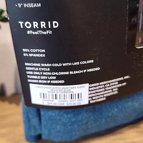 Torrid - 9 Inch Crossover Waist Bike Short in Heather Blue​​​​​​​ - Picture 6 of 7